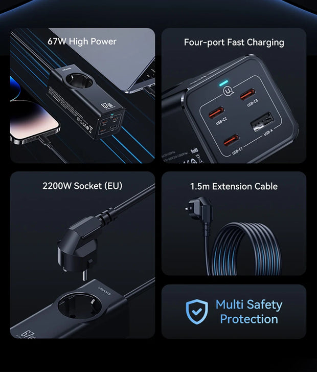 USAMS 67W GaN Charger